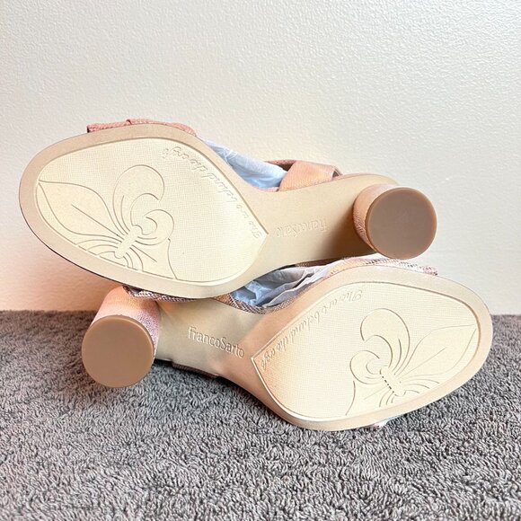 Franco Sarto Womens Size 7 7M Osmina Rose‎ Gold Block Dress Heel Sandals Shoes - Picture 9 of 14